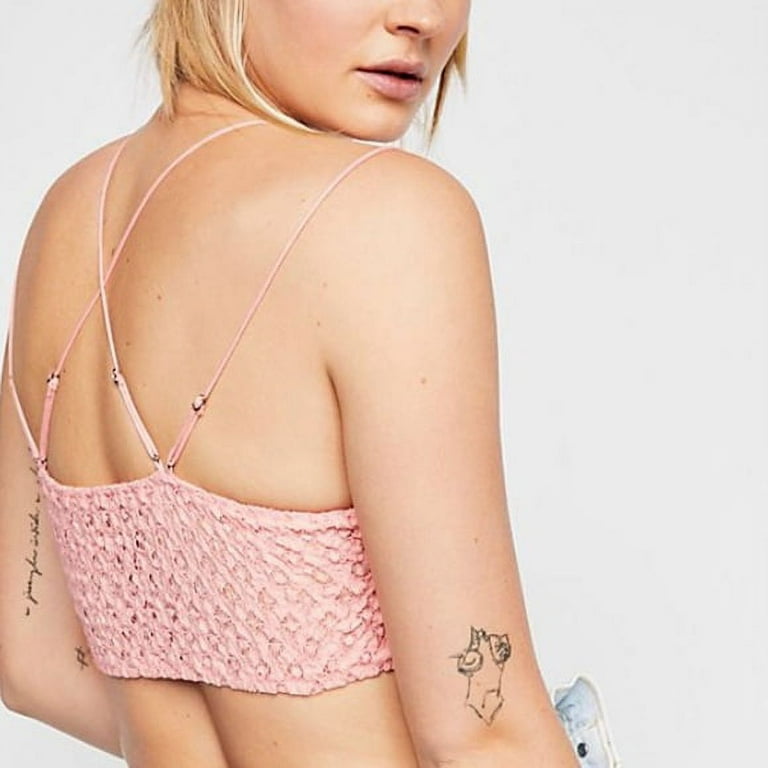 Free People Womens Adella Bralette, Pink, Small 