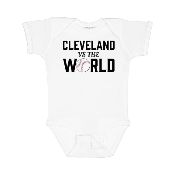 Inktastic Cleveland Vs. the World with Baseball Boys or Girls Baby Bodysuit