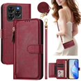 thumbnail image 1 of Flip Case for GANGXUN Cubot Note 60 Multi-Card Zipper Folio with Wrist & Crossbody Strap, PU Leather Shockproof Flip Cover, 1 of 7