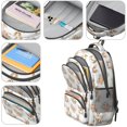 thumbnail image 4 of Corgi and Rose White Pattern Backpack for School, Cute School Bag with Adjustable Shoulder Straps and Padded Back, 16.9"x12.6"x5.9", 4 of 5