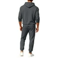 thumbnail image 5 of Men's Fall/Winter Hooded Sports Set, for Casual Training and Cold Weather Activities,Dark Gray,2XL, 5 of 9