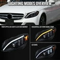 thumbnail image 7 of Switchback Sequential Turn Signal Projector Headlights (Glossy Black Housing/Clear Lens) Made for and Compatible with 2015-2018 Mercedes-Benz C-Class W205, 7 of 7