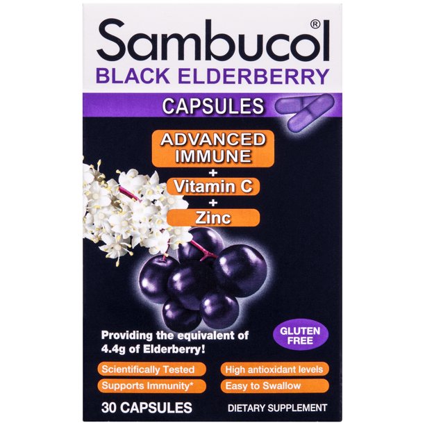 Sambucol Advanced Immune Black Elderberry Capsules with Vitamin C and