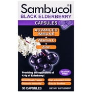 Sambucol Black Elderberry Advanced Immune Support Capsules with Vitamin C and Zinc, 30 Count