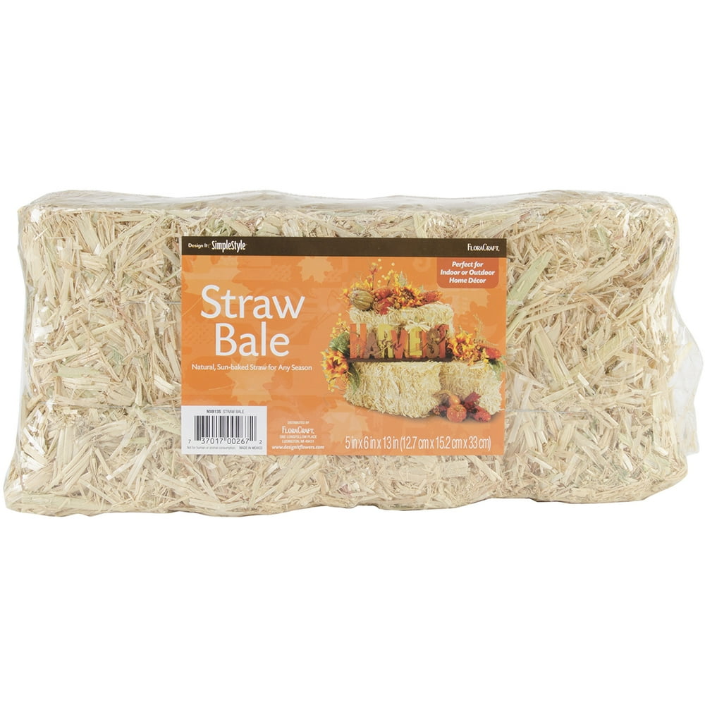 Straw Bale 6" x 5" x 13" Natural