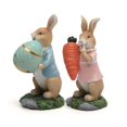 thumbnail image 5 of A Estatuilla de Pascua en miniatura, conejito de resina con zanahoria o huevo, estatua, Carfts para fiesta en casa, decoración de jardín al aire libre, 5 of 5