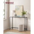 thumbnail image 1 of Mesa de Consola, Mesa de Entrada, Marco de Metal, Extremo del Sofá, Tablero de Vidrio Templado, Patas Ajustables, para Salón, Entrada, Pasillo, Negro y Transparente MLGT026B01, 1 of 3