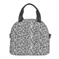 thumbnail image 2 of Goofa Weave Geometric Pattern Lunch Bag ,Insulated Lunch Box, Small Leakproof Cooler Food Lunch Containers Reusable High Capacity Lunch Tote Bags, 2 of 8