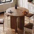 thumbnail image 6 of Rophefx 35.4" Wood Round Dining Table for 4,Modern Kitchen Table with Thick Tabletop,Sturdy Table Legs,Farmhouse Circle Dining Tables for Kitchen,Coffee,Dining Room,Living Room,Walnut, 6 of 9