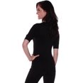 thumbnail image 3 of emmalise women's cotton blend v neck tee shirt half sleeves - black, 2xl, 3 of 6