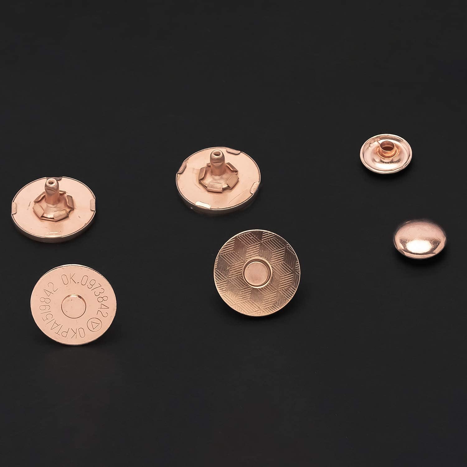14mm Thin Magnetic Snap Buttons in Black, Bronze, Gold, Rose Gold, Silver  // Bag Purse Wallet Closure Hardware// 2mm thick snap double rivet