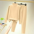 thumbnail image 2 of FAIWAD Women's Thermal Underwear Set Turtleneck Long Sleeve Top with Long Pants Stretch Comfy Underwear Set, 2 of 3