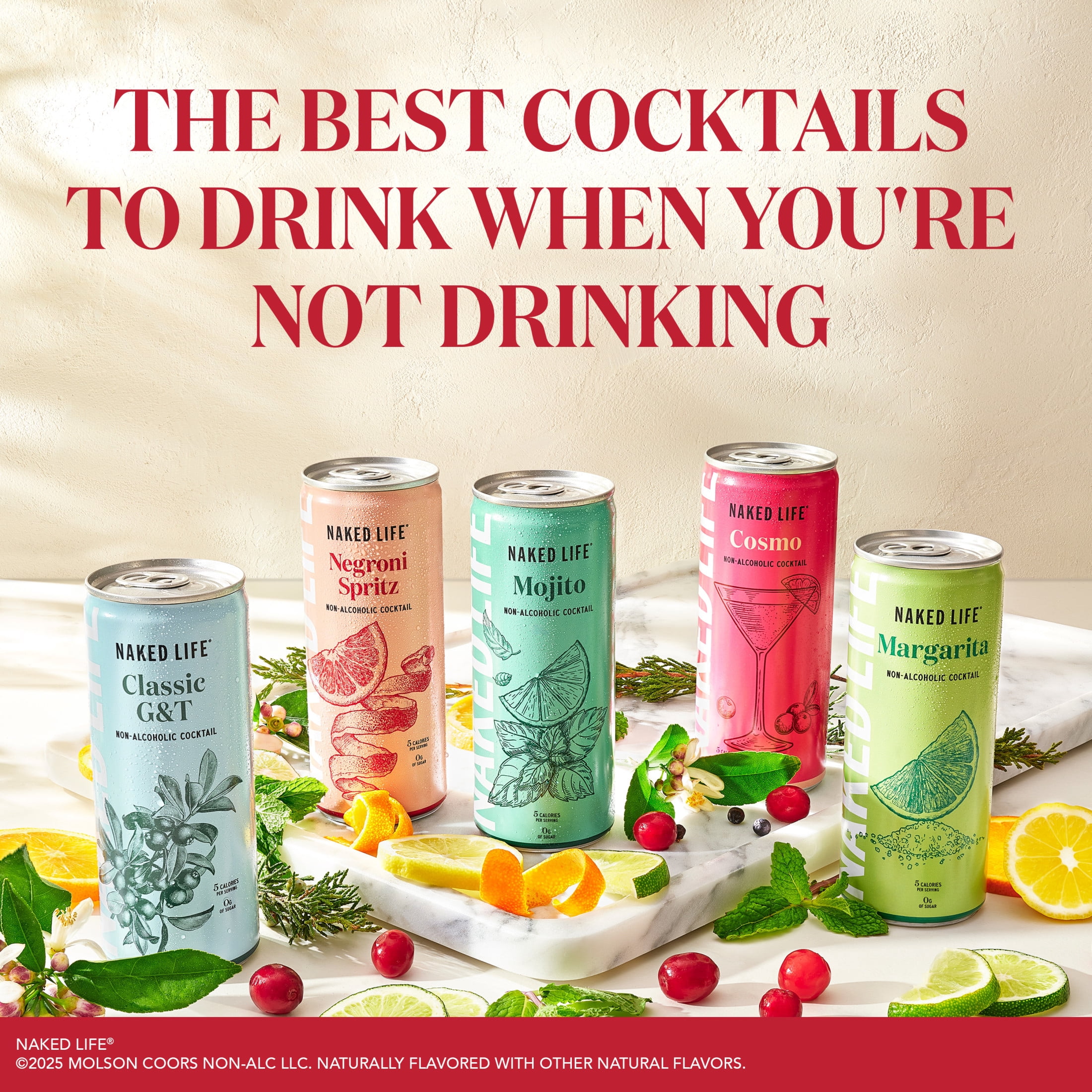 Naked Life Negroni, 4 Pack, 8.4 fl oz Aluminum Cans, 0% ABV