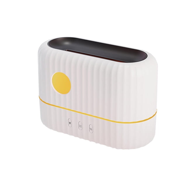 Humidificador de aire de llama de 200 ml, rociador de niebla silenciosa, configuración de luz ambiental, temporizador, protección de apagado , Blanco Sunnimix Difusores De Aceites Esenciales