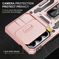 thumbnail image 5 of FIEWESEY Compatible with Samsung Galaxy S26 Case Built in Slide Camera Lens Cover Finger Ring Holder Kickstand,Heavy Duty Shockproof Full Body Phone Cover For Samsung Galaxy S26 2026,Rose Gold, 5 of 7