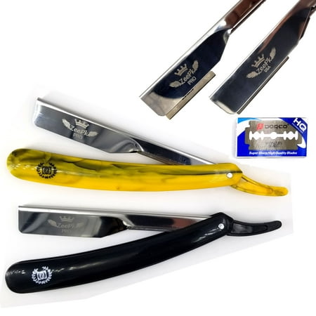 Folding Straight Razor Kit Barber Close Shave Safety Blades Quality