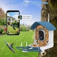 thumbnail image 2 of Comedero para pájaros Fazoxo, cámara inteligente con inteligencia artificial, con energía solar, azul marino, 2 of 8