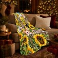 thumbnail image 3 of Playful Kittens Sunflower Garden, Playful Pet Portrait Pattern, Warm Flannel Blanket for Living Room and Reading Nook, Cat Lovers Friendship Gift, Pet Lover Home Decor, 3 of 9