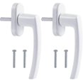 thumbnail image 1 of 2pcs,Aluminum alloy window handle,concealed screw,metal rod,solid aluminum handle,mirror paint,white color,14.5*3cm, 1 of 5