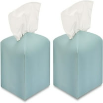 LAMIRO Tissue Box Holder,Decorative PU Leather Square Tissue Box,Waterproof Kleenex Box Covers,Car Kleenex Holder,White Tissue Box Cover,for Car,Office and Home