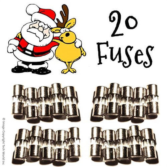 20 Mini Ficelles de Lumière de Noël Remplacement Fusibles en Verre 3A 3 Amp 110V 125V 20 Pcs