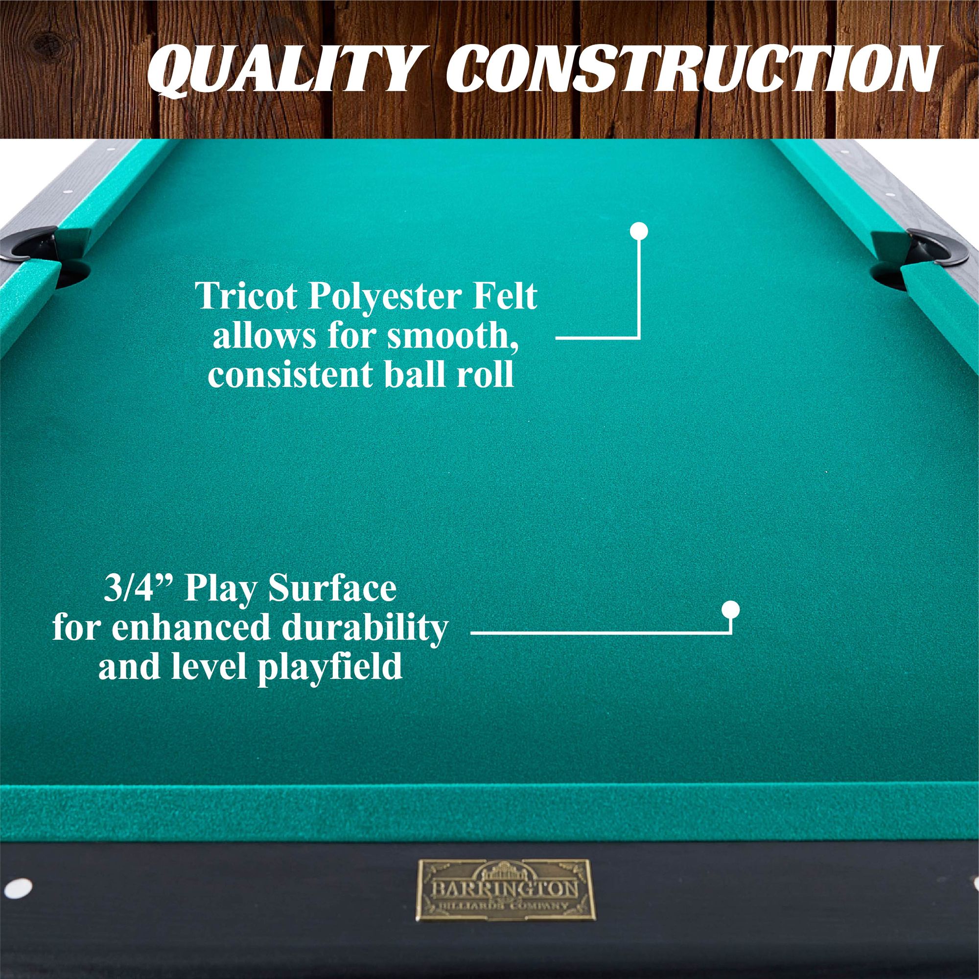 Barrington Billiard 84" Arcade Pool Table with Bonus Dartboard Set, Green, New - image 5 of 12