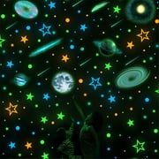 Realistic Tiny 3D Domed Glow in The Dark Stars,Glow Dots and Stars, Adhesive Glow Stars for Kids Bedroom,Luminous Stars Stickers Create a Realistic Starry Sky,Room Decor,Wall Stickers