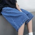 thumbnail image 5 of Clearance! Lisingtool Jeans for Men Vintage Denim Shorts for Men's Summer New Loose Fitting Straight Leg Wide Leg Pants with A Quarter Length Pants Promotion Sale, 5 of 7