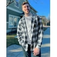 thumbnail image 3 of COOFANDY Men's Fleece Shirt Hoodie Jacket Long Sleeve Button Down Drawstring Sweatshirt, 3 of 7