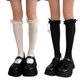 thumbnail image 2 of Women Lolitas Lace Trim Boot Socks Ballet Style Bow Knee High Socks Sweet Cotton Calf Socks JK Students Girls Stockings, 2 of 4
