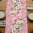 thumbnail image 5 of Table Runners 90 Inches Long Dress Scarves, Pink Orchid Flowers Farmhouse Coffee/Dining/Kitchen Table Runner for Living Room, Vintage Floral Leaves Plants Spring 13x90 Inch, 5 of 9