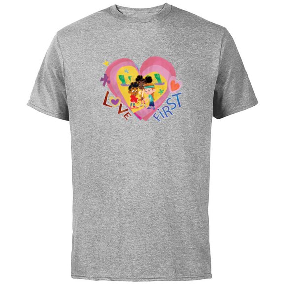 Disney Rise Up, Sing Out Love First - Short Sleeve Cotton T-Shirt for Adults - Customized-Athletic Heather