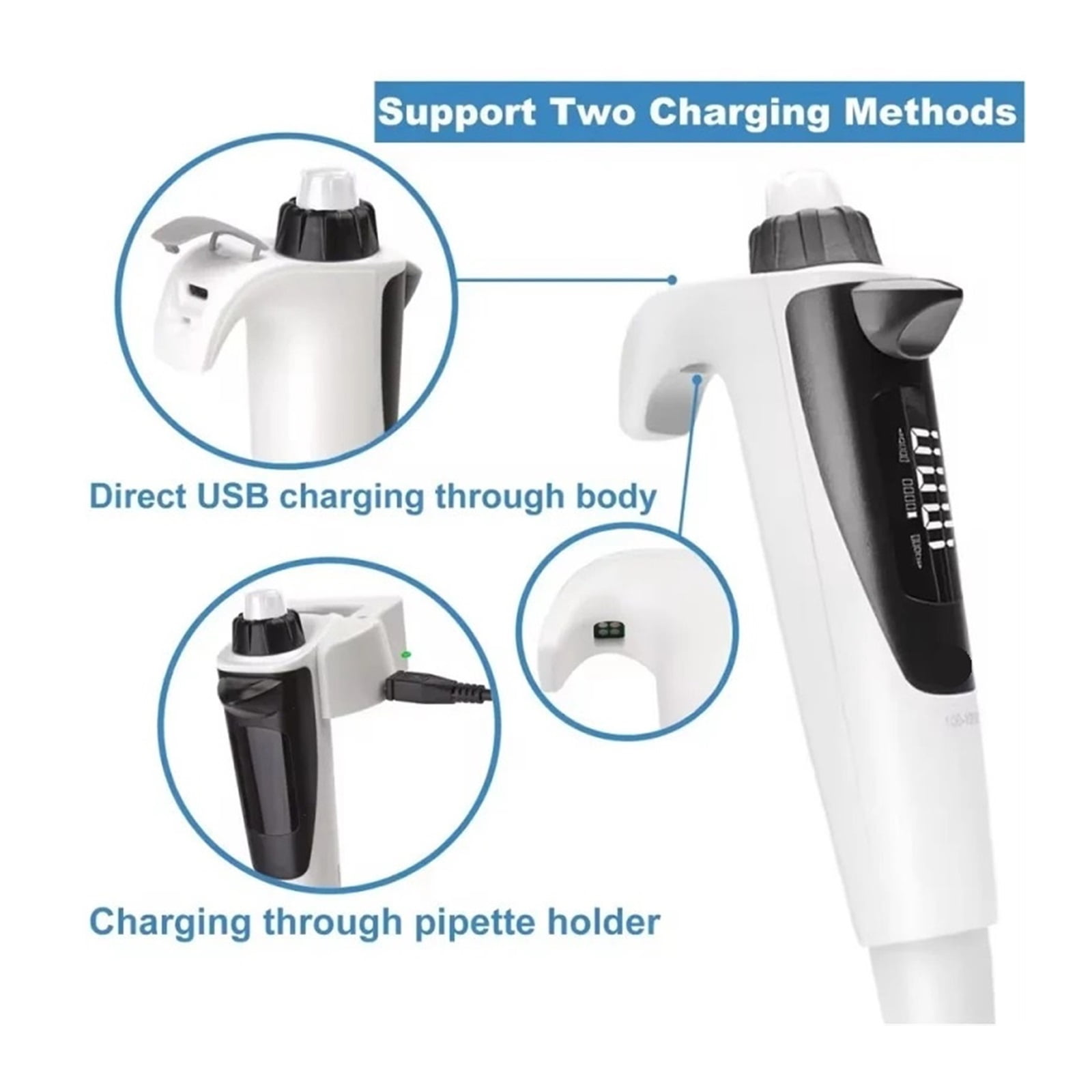 Electronic Pipette 0.5:1000ul High Accuracy Single Channel Pipeta Micro Electric Adjustable Laboratory Pipette ,Precision & Accuracy