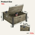 thumbnail image 5 of Bestier 35.4" Farmhouse Square Coffee Table with Large Storage for Living Room Grey, 5 of 7