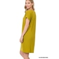 thumbnail image 3 of TheLovely Women & Plus Rolled Short Sleeve V-Neck Midi Trapeze Tunic Dress, 3 of 3