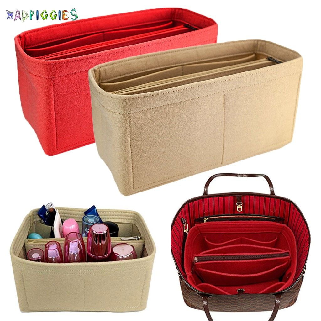 Lady Felt Purse Handbag Organizer Bag Multi Pocket Tote Useful storage table kit 