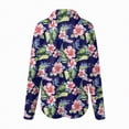 thumbnail image 5 of Towmus Women Hawaiian Shirts Oversized Floral Printed Lapel Neck Button Down Long Sleeve Fall Tunic Tops Casual Cardigan Shirt, 5 of 5