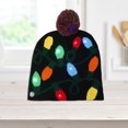 thumbnail image 2 of Gorro de invierno cálido y suave de punto navideño, gorro con luz LED para niños y adultos (luz colorida), 1 ud., 2 of 2