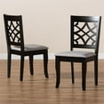 thumbnail image 4 of Baxton Studio Mael Modern and Contemporary Grey Fabric Upholstered and Dark Brown Finished Wood 2-Piece Dining Chair Set, 4 of 8