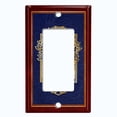 thumbnail image 5 of Metal Light Switch Plate Cover Elegant Gold Candle Frame Maroon Blue FRA036, 5 of 13