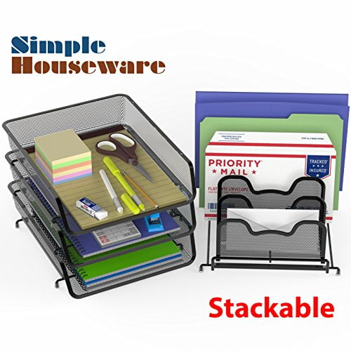 Buy SimpleHouseware 3Pack Stackable Desk File Document Letter Tray w