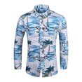 thumbnail image 1 of Camisa estampada para hombre, camisa de temperamento ajustada, camisa informal de manga larga con solapa Floral para hombre, camisa de talla grande versión coreana para hombre Pompotops  oipoqjl50360, 1 of 7