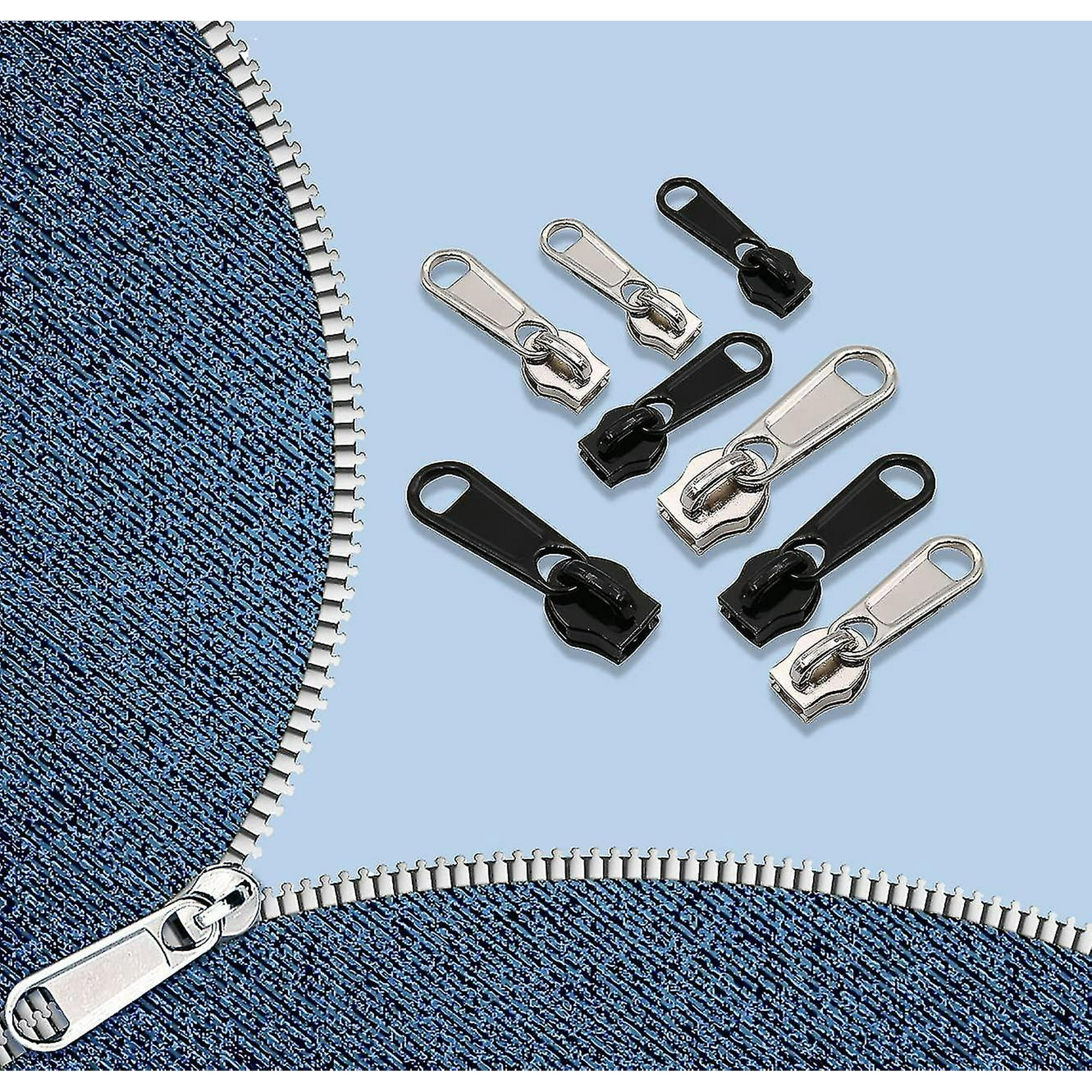 Zipper Slider Replacement Metal Fix Zip Puller Zipper Pull Replacement Zip Fastener Repair Kit For Clothes Jacket Coat Backpack Instant Fixing Diy Cr