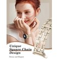thumbnail image 4 of Wearlizer Metal Band Compatible with Samsung Galaxy Watch 9/8 40mm 44mm & Watch 8 Classic 46mm, Dressy Stainless Steel Chain Bracelet Band for Women, No Gap Adjustable Strap, 4 of 7