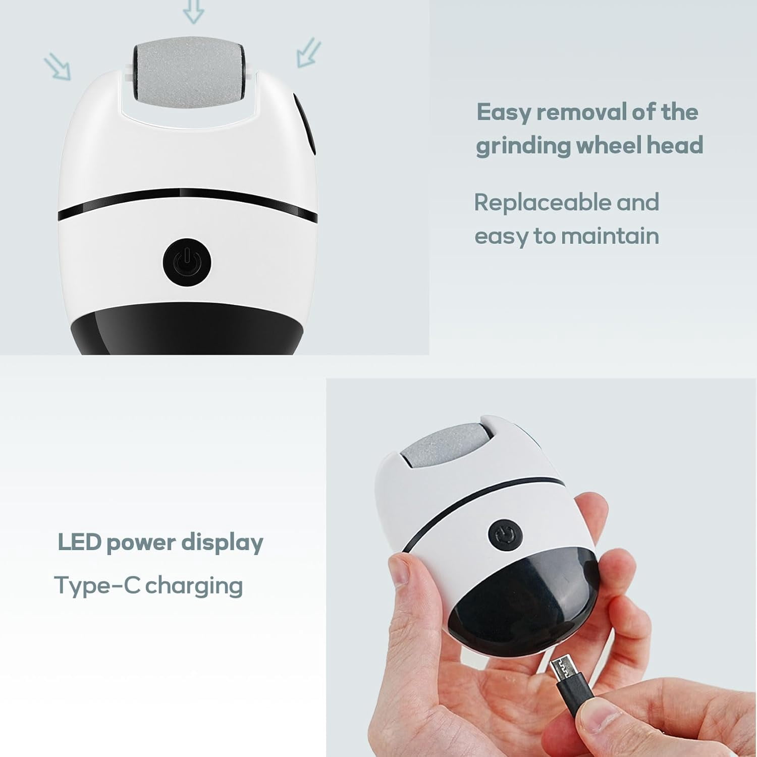 Portable Electric Callus Remover For Feet 2 Speed With 3 Rollers Foot File Dead Skin Exfoliator Pedicure Care Tool