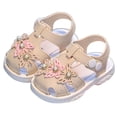 thumbnail image 6 of WNVMWI Toddler Girl Closed Toe Sandals Summer Kids Soft Soled Walking Shoes with Ankle Strap Girls Non-Slip Sandal Beige Size 5.5, 6 of 6