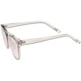 thumbnail image 3 of Translucent Horn Rimmed Sunglasses Metal Crossbar Color Tinted Square Lens 57mm (Purple Silver), 3 of 4