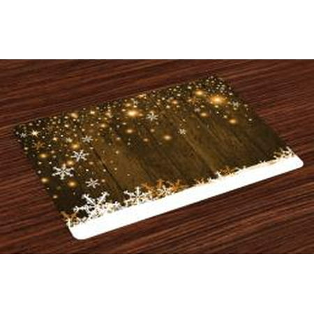 Christmas Placemats Set Of 4 Rustic Wooden Backdrop With