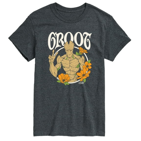 Marvel Guardians of the Galaxy - Groot Peace Flowers - Men's Short Sleeve Graphic T-Shirt