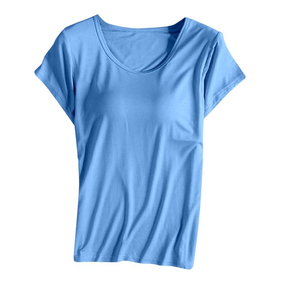 VNKIDY Women Sleepwear Cozy Solid Color Pajama Tops Short Sleeve Crewneck Loose Fit Sleepwear For Home Wear Trendy Pjs
